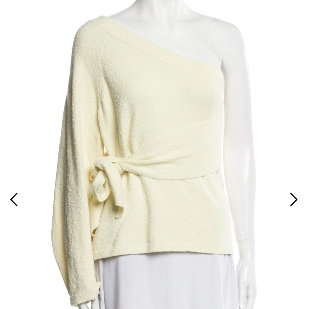 Nanushka Cream Off-Shoulder Sweater